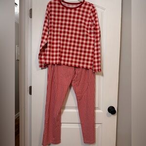 Draper James X Lands End Red and White Gingham Pajama Set